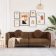 vidaXL Sofa 3-os., brązowa, sztuczna skóra zamszowa 3