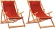 vidaXL Składane krzesła plażowe, 2 szt., czerwone, obite tkaniną 2