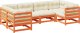 vidaXL 6-cz., ogrodowy zestaw wypoczynkowy z poduszkami, woskowy brąz 2