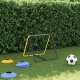 vidaXL Rebounder piłkarski, dwustronny, regulowany, żółto-czarny, stal 2