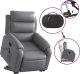 vidaXL Podnoszony fotel masujący, rozkładany, szary, ekoskóra 6