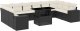 vidaXL 11-cz. zestaw wypoczynkowy do ogrodu, poduszki czarny rattan PE 2