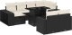 vidaXL 11-cz. zestaw wypoczynkowy do ogrodu, poduszki czarny rattan PE 2