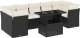 vidaXL 8-cz. zestaw wypoczynkowy do ogrodu, z poduszkami, czarny 2