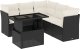vidaXL 6-cz. zestaw mebli ogrodowych z poduszkami, czarny polirattan 2