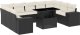 vidaXL 10-cz. zestaw wypoczynkowy do ogrodu, z poduszkami, czarny 2
