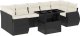 vidaXL 8-cz. zestaw wypoczynkowy do ogrodu, z poduszkami, czarny 2
