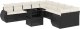 vidaXL 11-cz. zestaw wypoczynkowy do ogrodu, poduszki czarny rattan PE 2