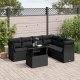 vidaXL 7-cz. zestaw wypoczynkowy do ogrodu, z poduszkami, czarny 1