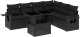 vidaXL 7-cz. zestaw wypoczynkowy do ogrodu, z poduszkami, czarny 2