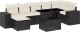 vidaXL 8-cz. zestaw wypoczynkowy do ogrodu, z poduszkami, czarny 2