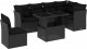 vidaXL 7-cz. zestaw wypoczynkowy do ogrodu, z poduszkami, czarny 2
