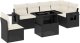 vidaXL 7-cz. zestaw wypoczynkowy do ogrodu, z poduszkami, czarny 2