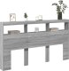 vidaXL Zagłówek z półkami i LED, szary dąb sonoma, 180x17x102 cm 5