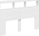 vidaXL Zagłówek z półkami i oświetleniem LED, biały, 140x17x102 cm 3