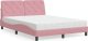 vidaXL Łóżko z materacem, różowe, 140x200 cm, aksamit 1