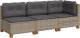 vidaXL 3-osobowa sofa ogrodowa z poduszkami, szara, polirattan 1