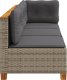vidaXL 3-osobowa sofa ogrodowa z poduszkami, szara, polirattan 4