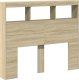vidaXL Zagłówek z półkami i oświetleniem LED, dąb sonoma, 120x17x102cm 3