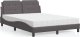 vidaXL Łóżko z materacem, szare, 140x190 cm, sztuczna skóra 1