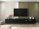 Meble Lindner Komoda RTV Glamour Nowoczesna Szafka RTV Czarny Mat Czarna Rama Metalowa Loft 300 cm 1