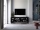 Meble Lindner Komoda RTV Glamour Nowoczesna Szafka RTV Czarny Mat Czarna Rama Metalowa Loft 300 cm 3