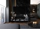 Meble Lindner Komoda RTV Glamour Nowoczesna Szafka RTV Czarny Mat Czarna Rama Metalowa Loft 300 cm 4