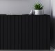 Meble Lindner Komoda RTV Glamour Nowoczesna Szafka RTV Czarny Mat Czarna Rama Metalowa Loft 300 cm 5
