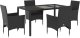 vidaXL 5-cz. zestaw mebli ogrodowych z poduszkami, czarny, polirattan 2