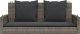 vidaXL Ławka bujana z poduszkami, szara, 119x56x48 cm, polirattan 4