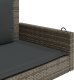 vidaXL Ławka bujana z poduszkami, szara, 119x56x48 cm, polirattan 7