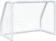 vidaXL Bramki do piłki nożnej dla dzieci, 2 szt. z piłką, białe, metal 4
