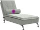vidaXL Szezlong masujący z wałkiem, jasnoszary, aksamitny 6