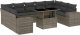 vidaXL 10-cz. zestaw wypoczynkowy do ogrodu, z poduszkami, szary 2