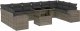 vidaXL 11-cz. zestaw mebli ogrodowych z poduszkami, szary rattan PE 2