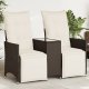 vidaXL Rozkładana sofa ogrodowa ze stolikiem, 2-os., brąz, rattan PE 1
