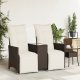 vidaXL Rozkładana sofa ogrodowa ze stolikiem, 2-os., brąz, rattan PE 3