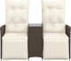 vidaXL Rozkładana sofa ogrodowa ze stolikiem, 2-os., brąz, rattan PE 4