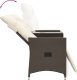 vidaXL Rozkładana sofa ogrodowa ze stolikiem, 2-os., brąz, rattan PE 7