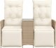vidaXL Rozkładana sofa ogrodowa ze stolikiem, 2-os., beż, rattan PE 4