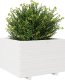 vidaXL Donica ogrodowa, biała, 70x70x49,5 cm, lite drewno sosnowe 4