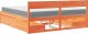 vidaXL Łóżko z szufladami i materacem, woskowy brąz, 200x200 cm, sosna 6