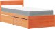 vidaXL Łóżko z szufladami i materacem, woskowy brąz, 100x200 cm, sosna 2