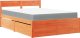 vidaXL Łóżko z szufladami i materacem, woskowy brąz, 140x190 cm, sosna 2