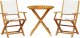 vidaXL 3-cz. zestaw mebli bistro, kremowa tkanina i drewno 2