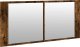 vidaXL Szafka łazienkowa z lustrem i LED, przydymiony dąb, 100x12x45cm 6