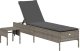 vidaXL Leżak ze stolikiem i poduszką, szary, polirattan 2