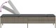 vidaXL Leżak ze stolikiem i poduszką, szary, polirattan 7