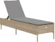 vidaXL Leżak z poduszką, beżowy, polirattan 2