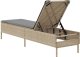 vidaXL Leżak z poduszką, beżowy, polirattan 6